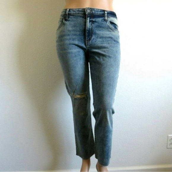 KUT from the KLOTH Jeans Women’s Distressed Reese Ankle Straight Leg Size 18 NWT - Picture 3 of 4